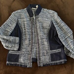 Chico's Blue Tweed Blazer size Chico 2